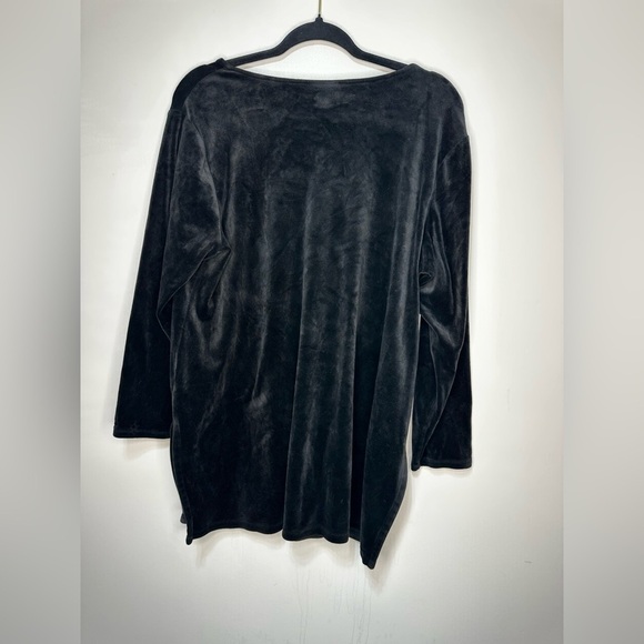 J Jill Pure Jill  Black Long Sleeve Velour Tunic Size 1X - Picture 2 of 8